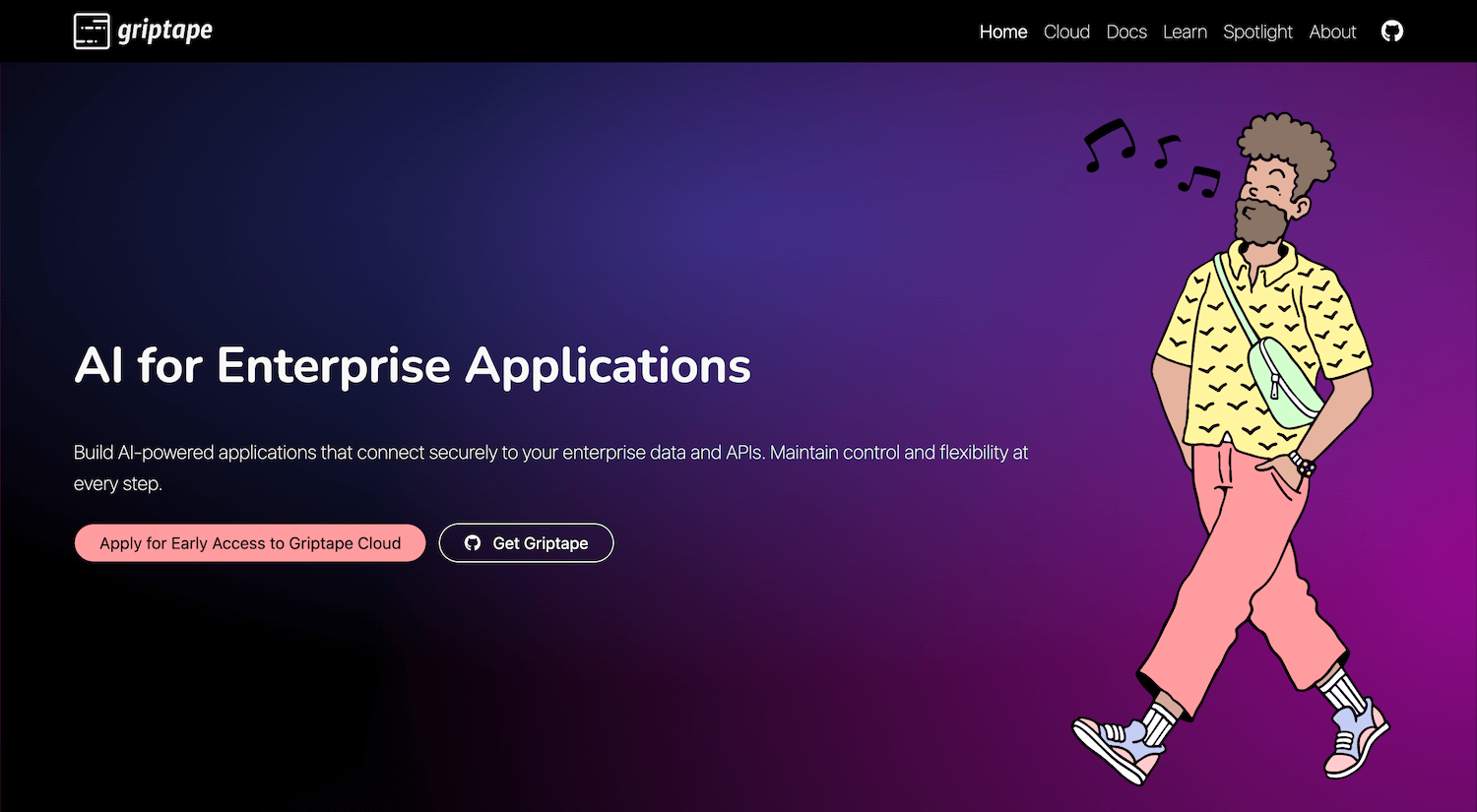 Griptape homepage: AI for Enterprise Applications