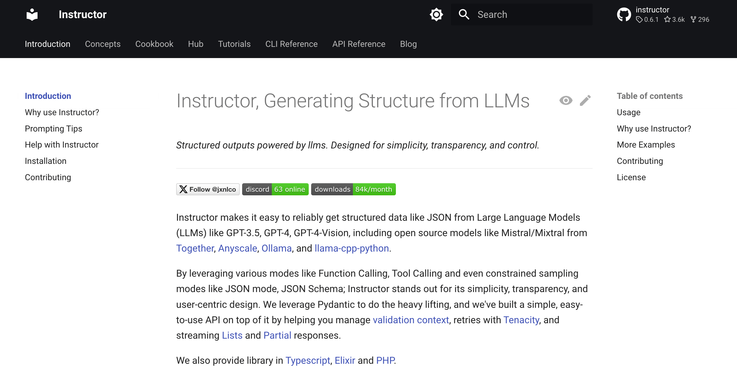 Instructor homepage: Generating Structure from LLMs