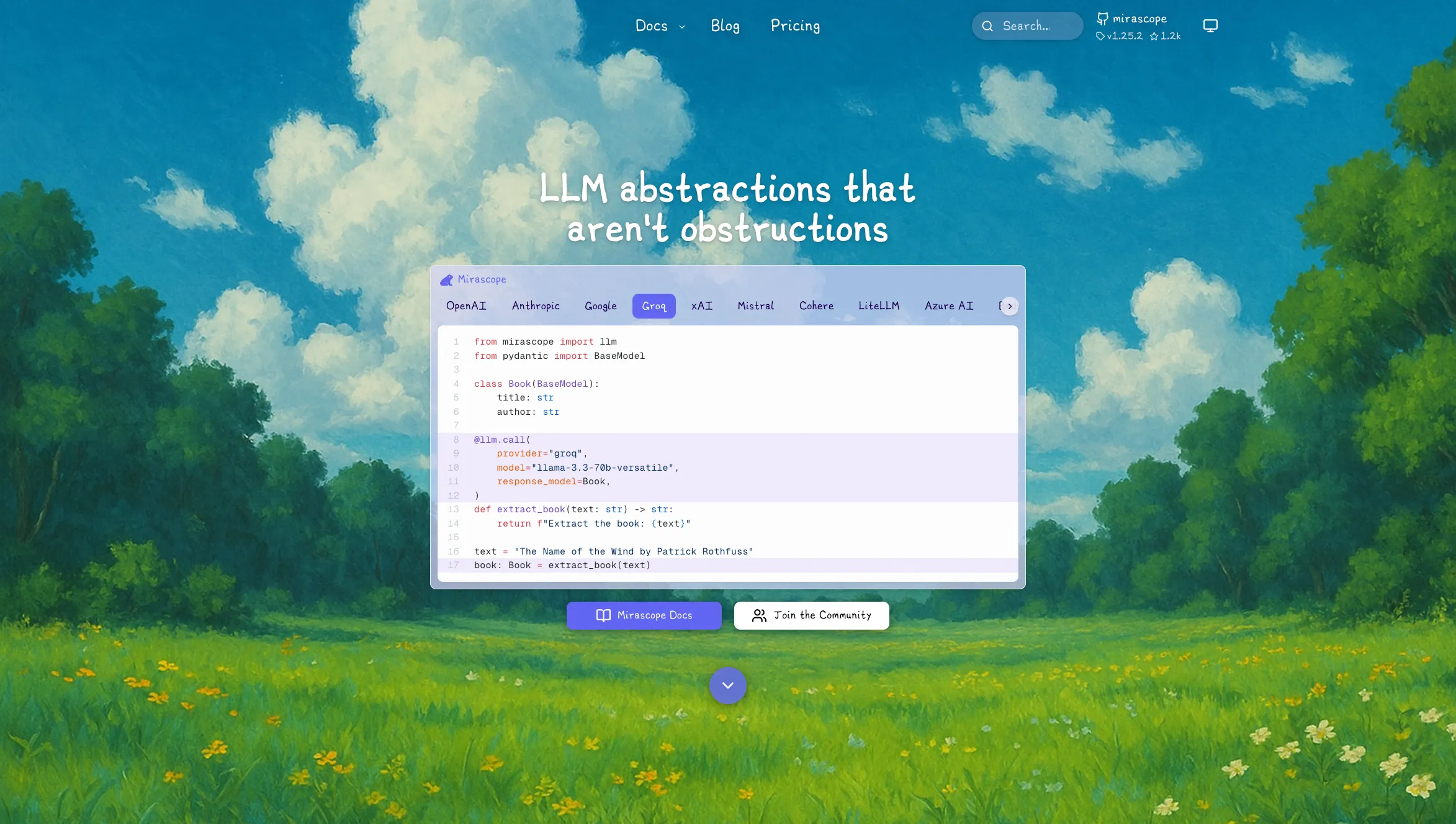 Mirascope Homepage