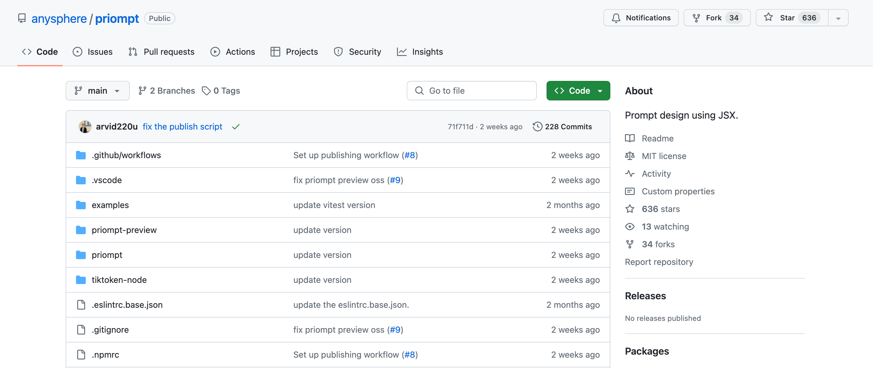 Priompt GitHub Homepage