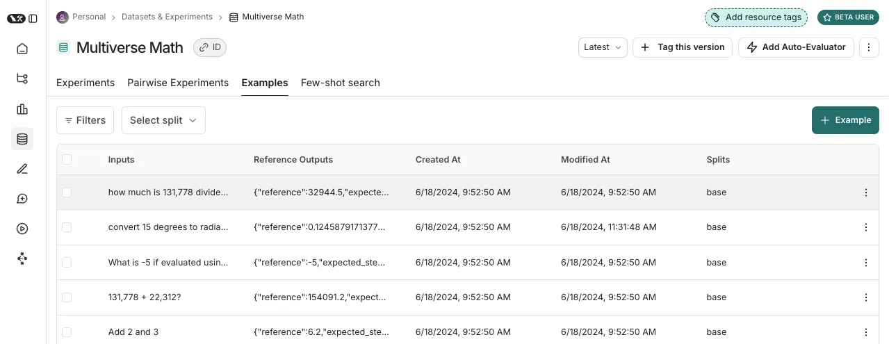 LangSmith Dataset