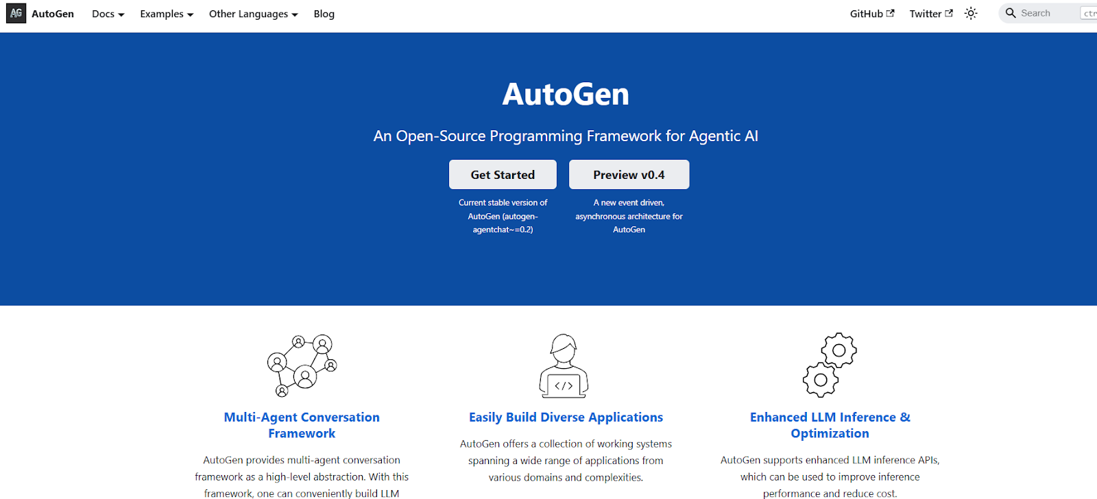 AutoGen Homepage