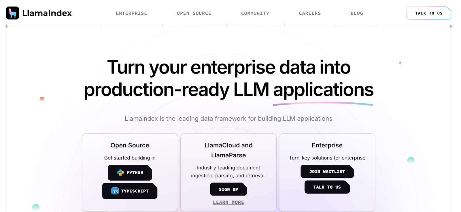 LlamaIndex Homepage