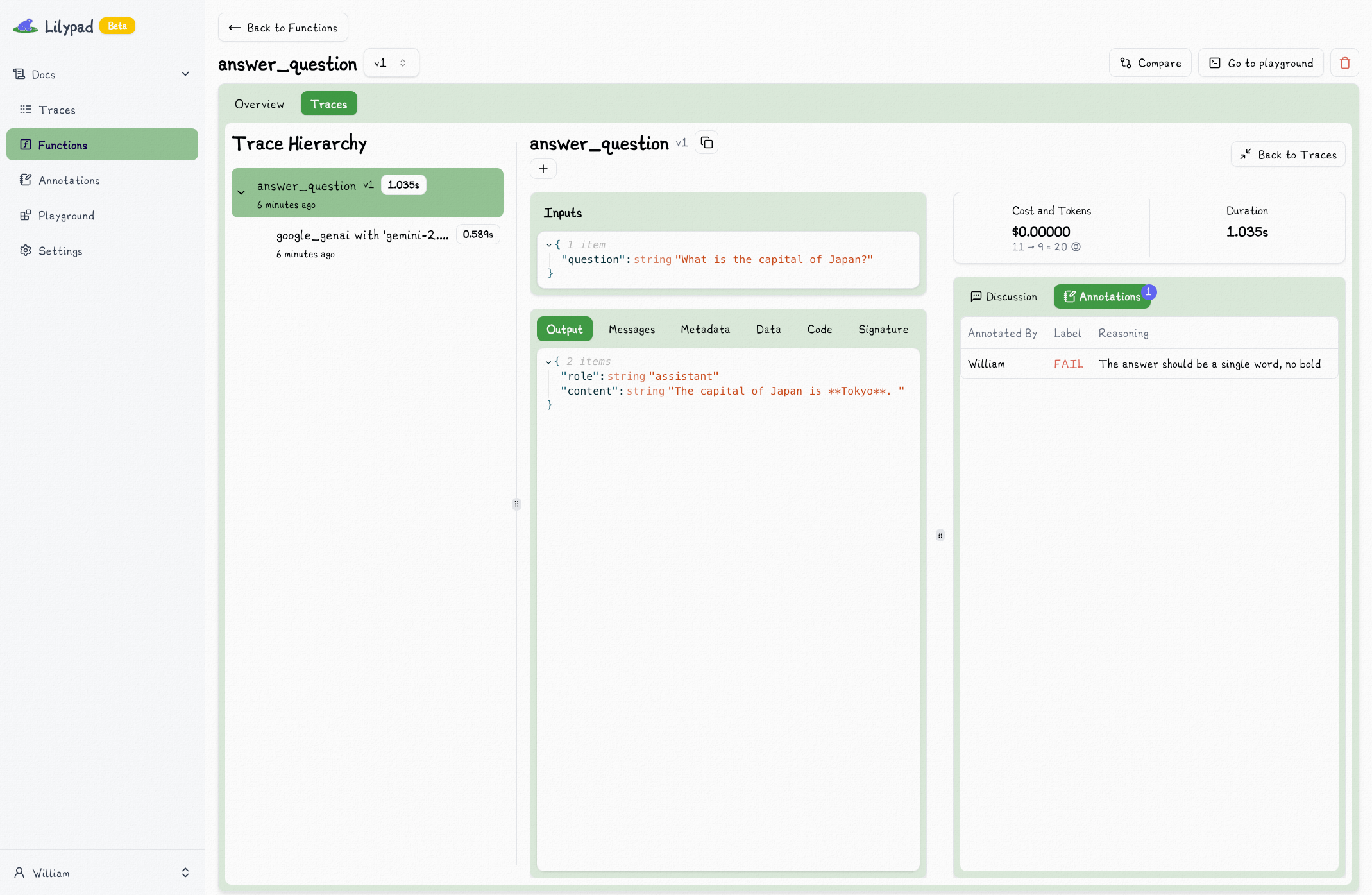 Lilypad Trace Annotation